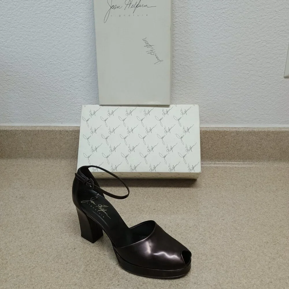 Joan Helpern Signature Fine Full Leather Heels 8.5 Handmade Italy Luxury Preppy